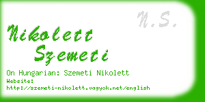 nikolett szemeti business card